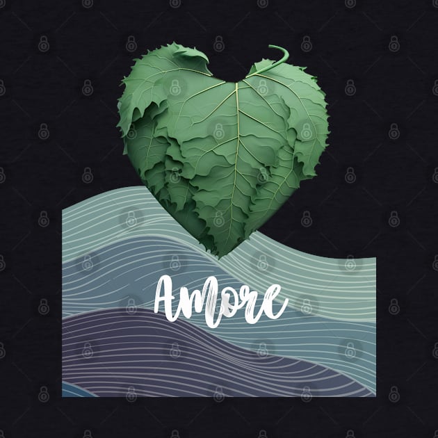 Love Nature No. 2: Amore Green Valentine's Day on a Dark Background by Puff Sumo